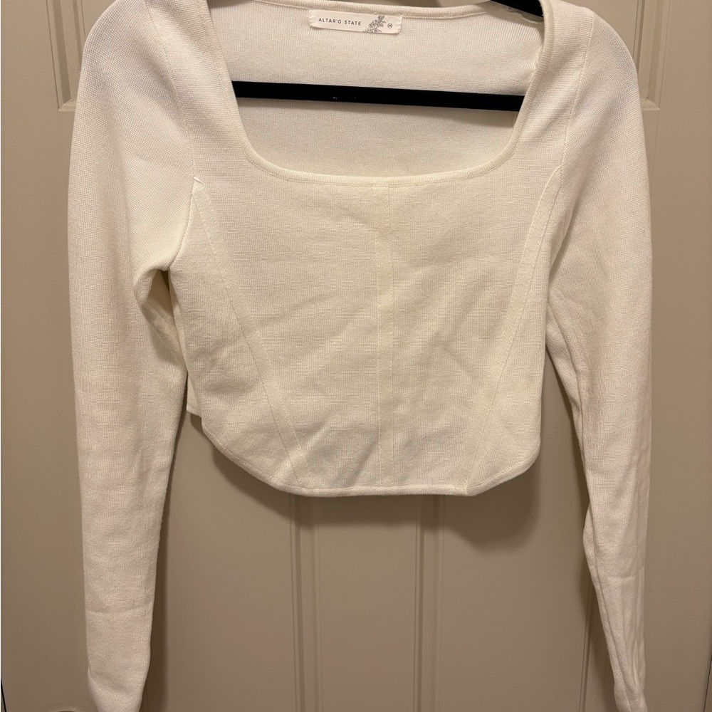 Altard State Cream Square Neck Top